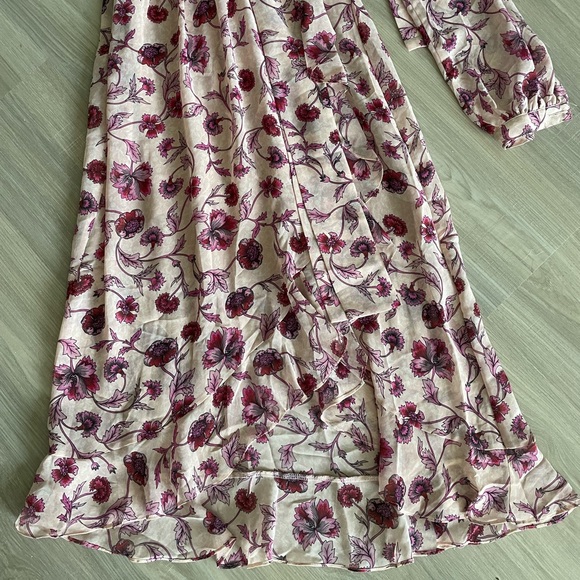 For Love & Lemons Agnes Pink Floral One Shoulder Asymmetrical Dress - Picture 2 of 5